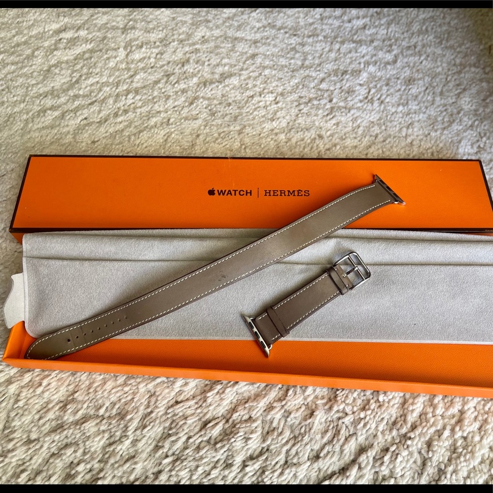 Authentic Hermès strap(in Etoupe)Apple Watch i38mm